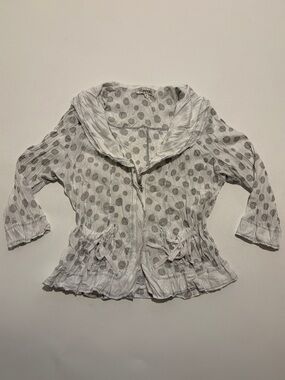 Lan Vie White Polka Dot Lightweight Jacket